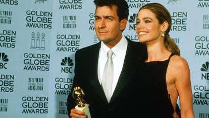 Denise Richards and Charlie Sheen bei den Golden Globe Awards, 2002